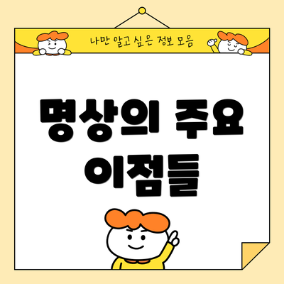 명상의 주요 이점들