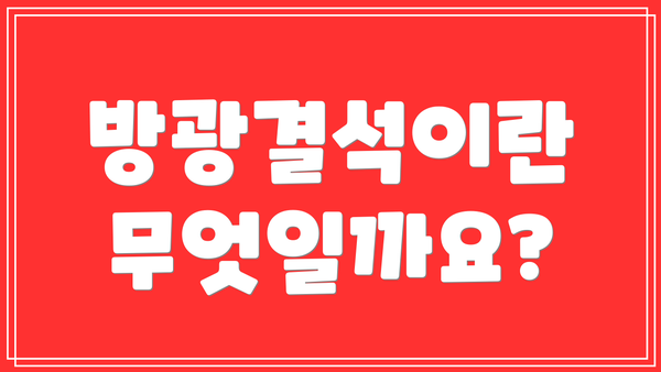 방광결석이란 무엇일까요?