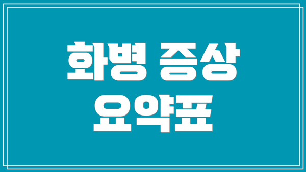 화병 증상 요약표