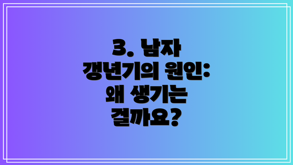 3. 남자 갱년기의 원인: 왜 생기는 걸까요?