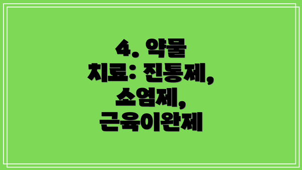 4. 약물 치료: 진통제, 소염제, 근육이완제