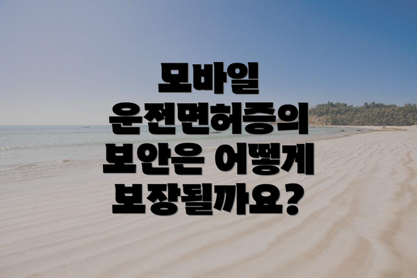 모바일 운전면허증의 보안은 어떻게 보장될까요?