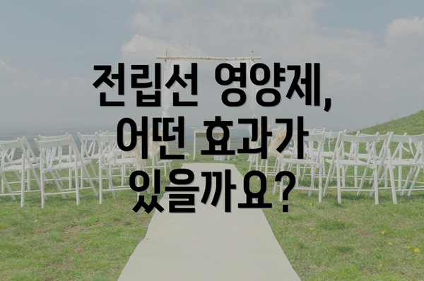 전립선 영양제, 어떤 효과가 있을까요?