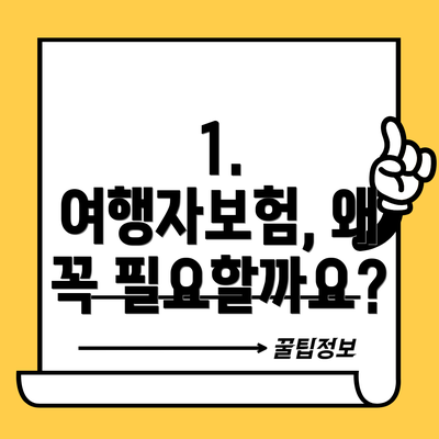 1. 여행자보험, 왜 꼭 필요할까요?