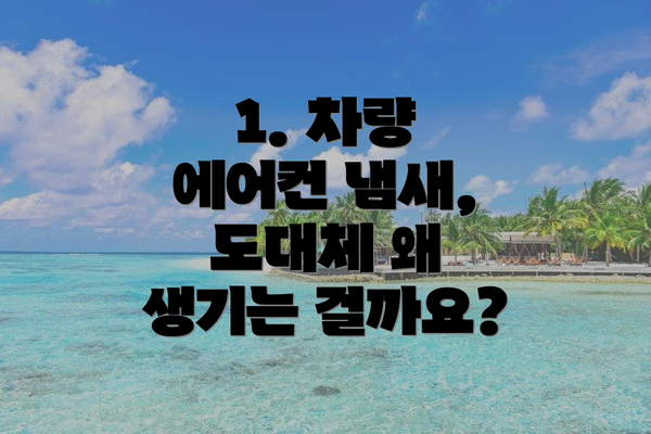 1. 차량 에어컨 냄새, 도대체 왜 생기는 걸까요?