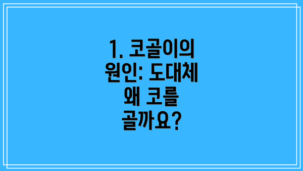 1. 코골이의 원인: 도대체 왜 코를 골까요?