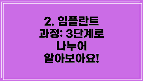 2. 임플란트 과정: 3단계로 나누어 알아보아요!