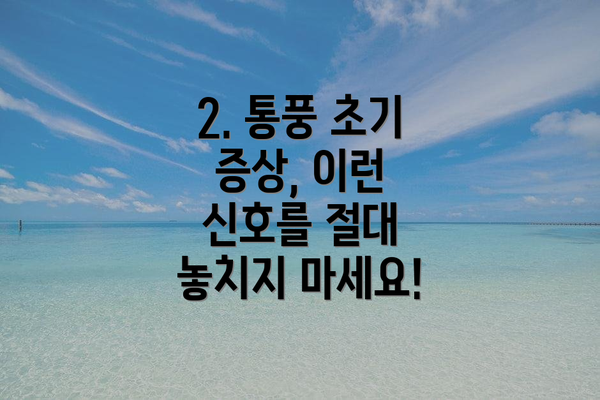 2. 통풍 초기 증상, 이런 신호를 절대 놓치지 마세요!