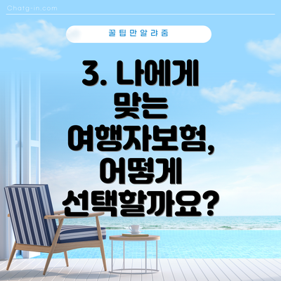 3. 나에게 맞는 여행자보험, 어떻게 선택할까요?