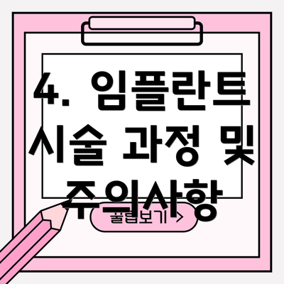 4. 임플란트 시술 과정 및 주의사항