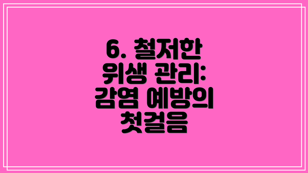 6. 철저한 위생 관리: 감염 예방의 첫걸음