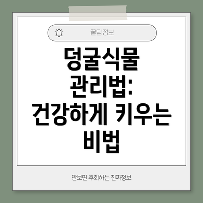 덩굴식물 관리법: 건강하게 키우는 비법