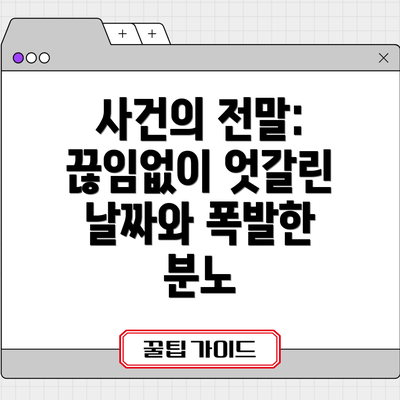 사건의 전말:  끊임없이 엇갈린 날짜와 폭발한 분노