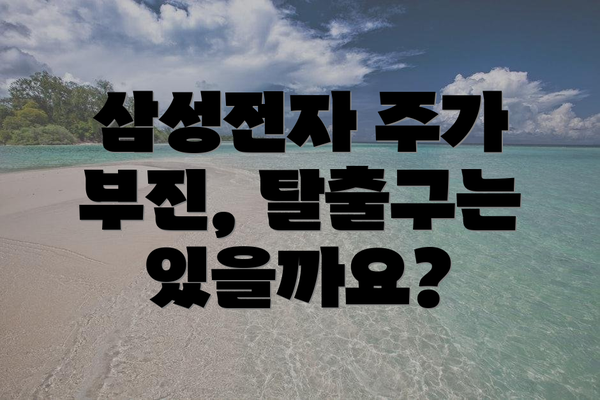 삼성전자 주가 부진, 탈출구는 있을까요?