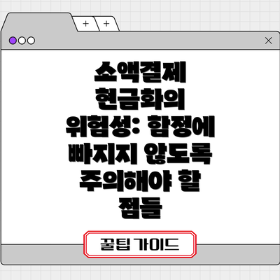 소액결제 현금화의 위험성: 함정에 빠지지 않도록 주의해야 할 점들