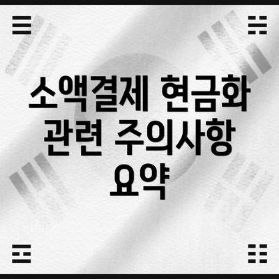 소액결제 현금화 관련 주의사항 요약