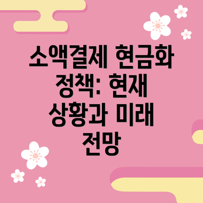 소액결제 현금화 정책: 현재 상황과 미래 전망