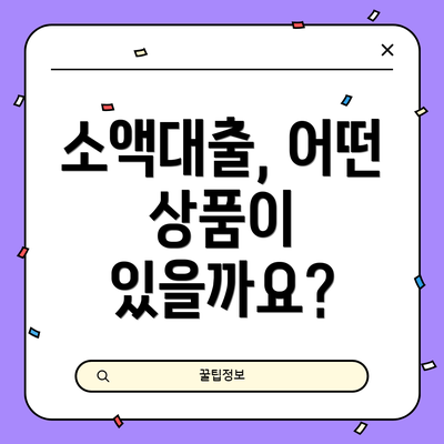 소액대출, 어떤 상품이 있을까요?