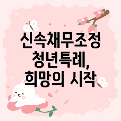 신속채무조정 청년특례, 희망의 시작