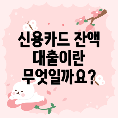 신용카드 잔액 대출이란 무엇일까요?