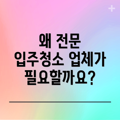 왜 전문 입주청소 업체가 필요할까요?