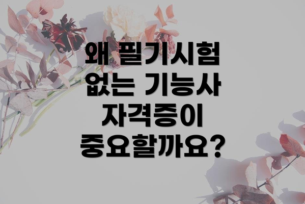 왜 필기시험 없는 기능사 자격증이 중요할까요?