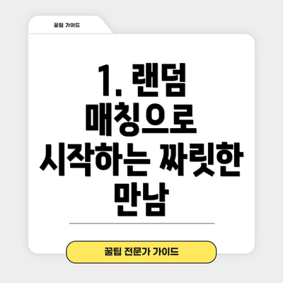 1. 랜덤 매칭으로 시작하는 짜릿한 만남