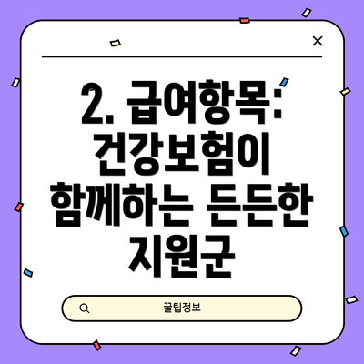 2. 급여항목: 건강보험이 함께하는 든든한 지원군