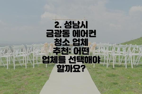 2. 성남시 금광동 에어컨 청소 업체 추천: 어떤 업체를 선택해야 할까요?