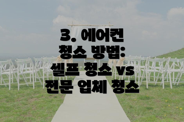 3. 에어컨 청소 방법: 셀프 청소 vs 전문 업체 청소
