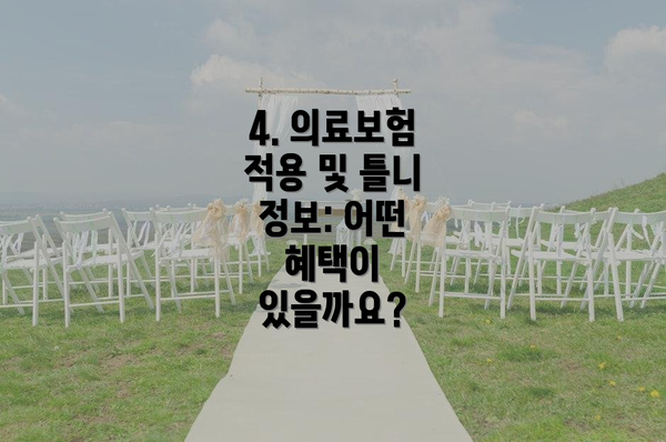 4. 의료보험 적용 및 틀니 정보: 어떤 혜택이 있을까요?