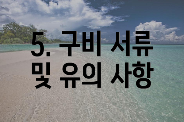 5. 구비 서류 및 유의 사항