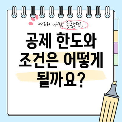 공제 한도와 조건은 어떻게 될까요?