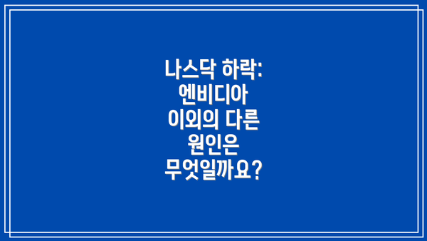나스닥 하락: 엔비디아  이외의 다른 원인은 무엇일까요?