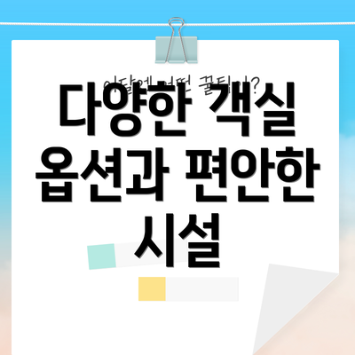 다양한 객실 옵션과 편안한 시설