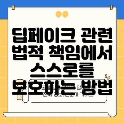 딥페이크 관련 법적 책임에서 스스로를 보호하는 방법