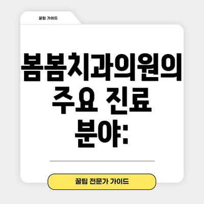 봄봄치과의원의 주요 진료 분야: