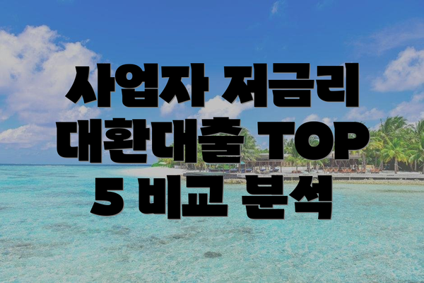 사업자 저금리 대환대출 TOP 5 비교 분석