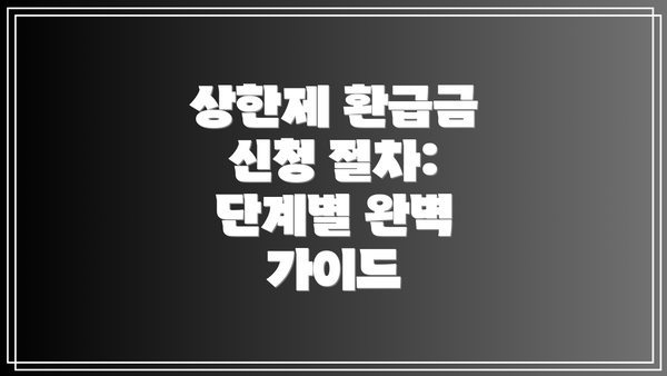 상한제 환급금 신청 절차: 단계별 완벽 가이드