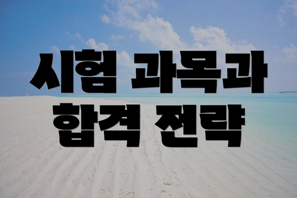 시험 과목과 합격 전략
