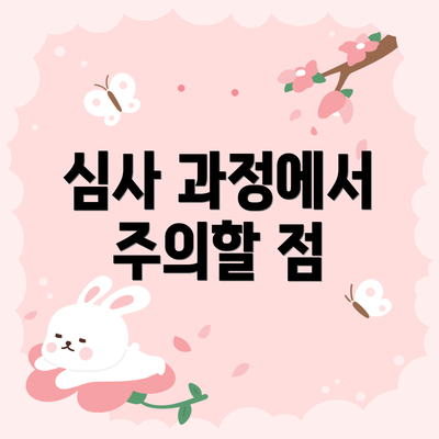 심사 과정에서 주의할 점