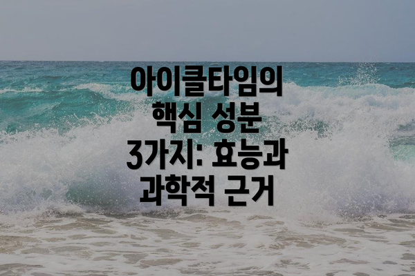 아이클타임의 핵심 성분 3가지: 효능과 과학적 근거