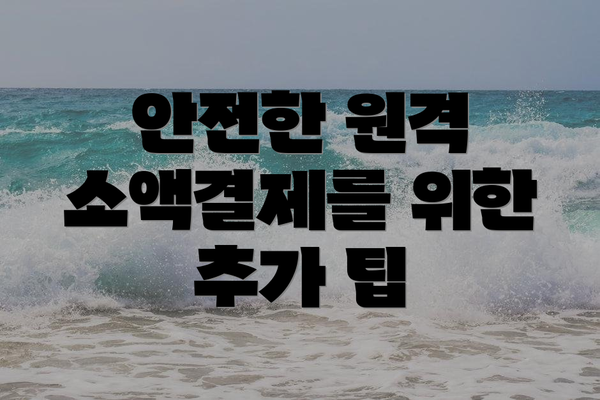안전한 원격 소액결제를 위한 추가 팁