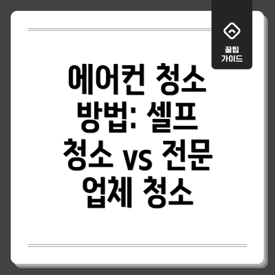 에어컨 청소 방법: 셀프 청소 vs 전문 업체 청소