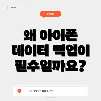 왜 아이폰 데이터 백업이 필수일까요?