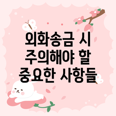 외화송금 시 주의해야 할 중요한 사항들