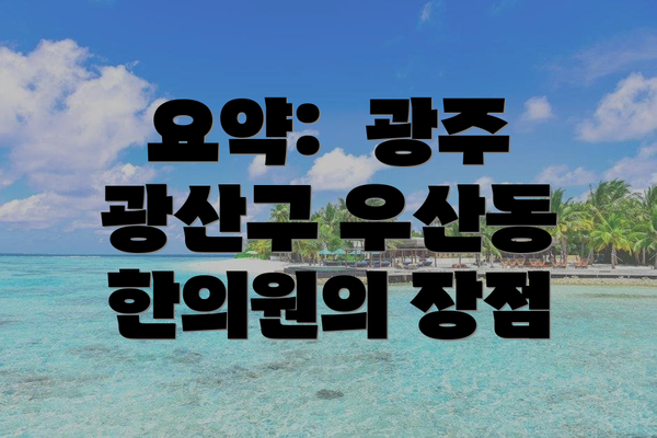 요약:  광주 광산구 우산동 한의원의 장점
