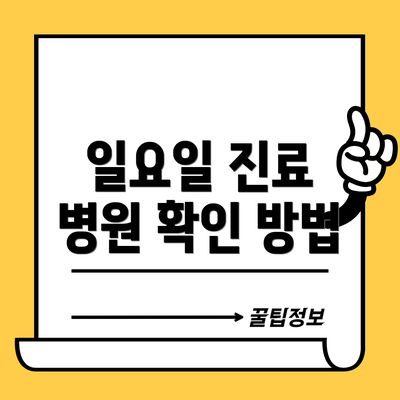 일요일 진료 병원 확인 방법