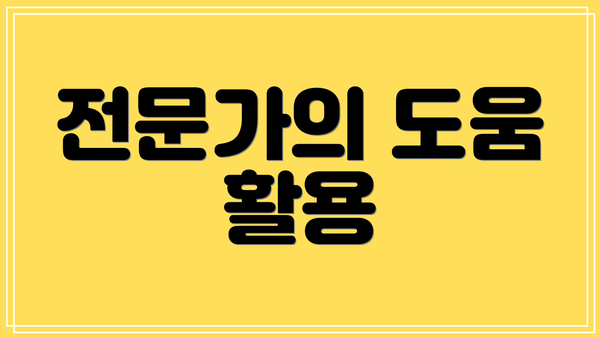 전문가의 도움 활용