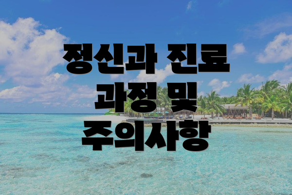 정신과 진료 과정 및 주의사항